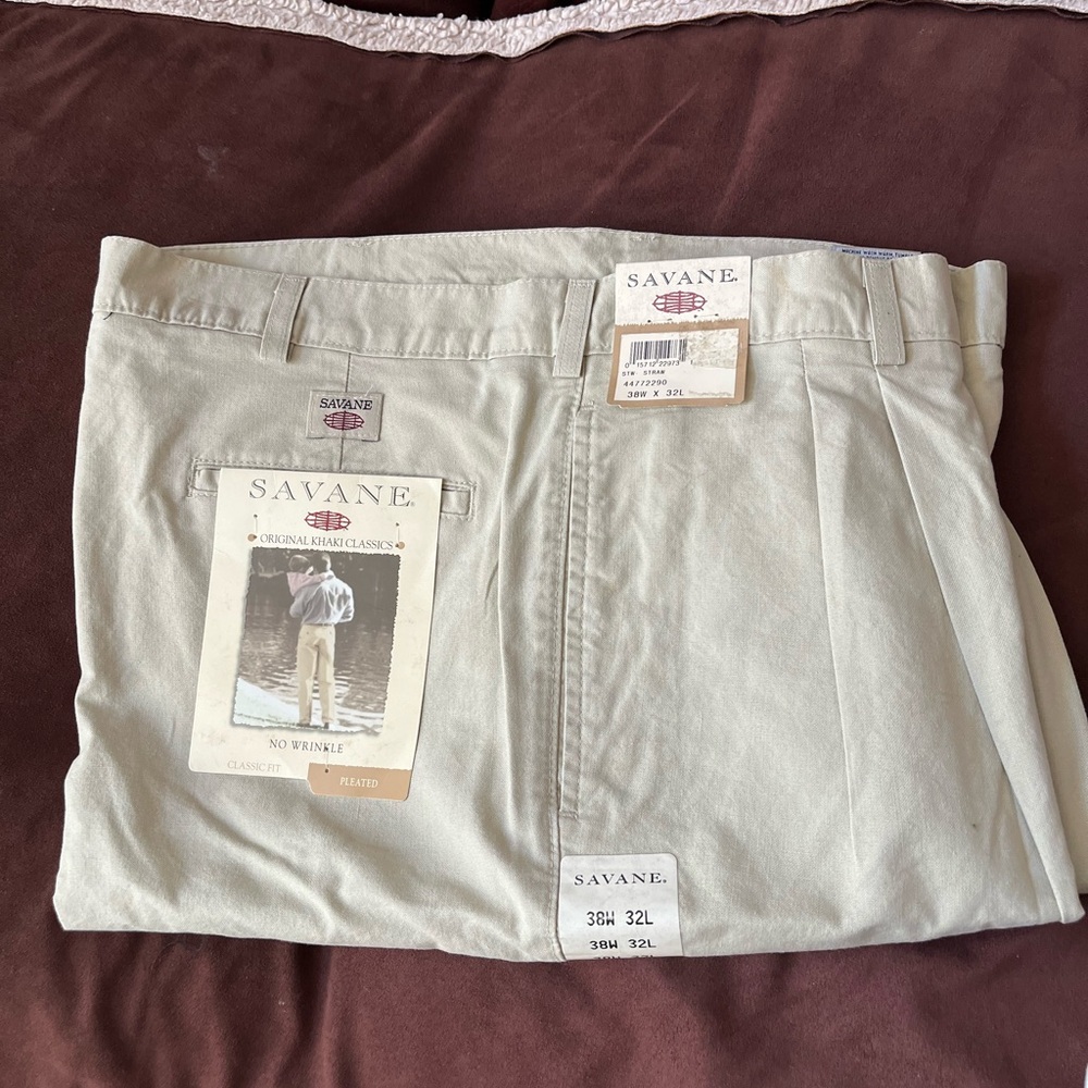 Men Khaki Pants are Original Khaki Classics by Savane. They are new with tags.